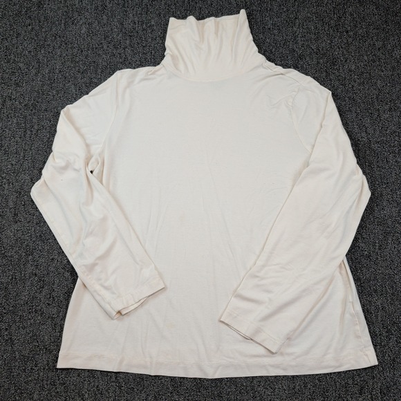Chico's Classic Ivory Turtleneck Top Size 2 Large Cream Long Sleeve Layering — photo 2